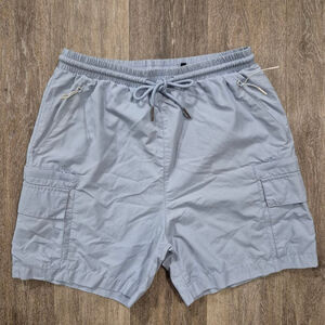 Kith Light Blue Mesh Lined Cargo Swim Shorts Drawstring Size XS